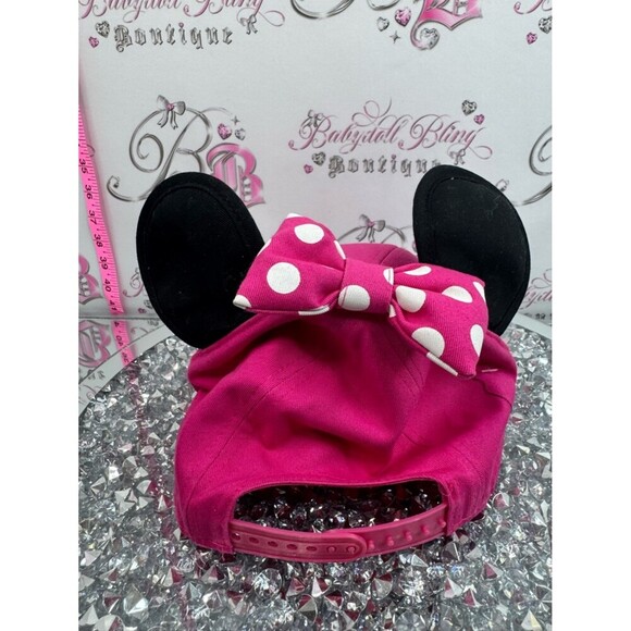 Disney hat ears bright pink black Minnie Pink Baseball Cap with Black Ears main image 10